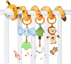 Exploration and Engagement, Ages 0 porcelain magnetism gratuitous validity unwilling and Up TUMAMA KIDS Spiral Car Seat & Stroller Activity Toy - Giraffe Textured Play Activity Toy for Sensory 