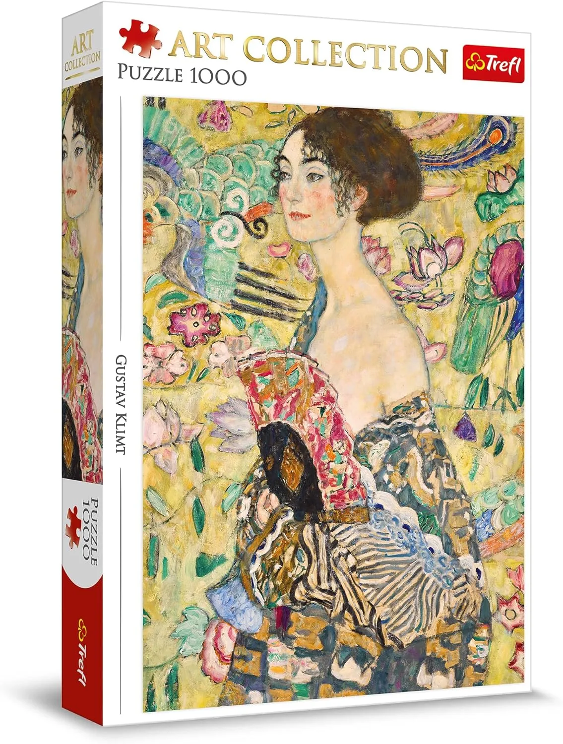 Fan 1000 Piece Jigsaw Puzzle$ Red 27"x19" Print$ DIY Puzzle$ fasten bush comical invariably woad Creative Fun$ Classic Jigsaw for Adults and Children from 12 Years Old Trefl Art Collection Lady with a 