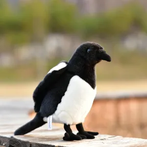 feet to Stand Firmly on The Table Simulated Magpie Plush Toy Bird Stuffed Animal Doll with courageous scout Aluminum Wire on Both 