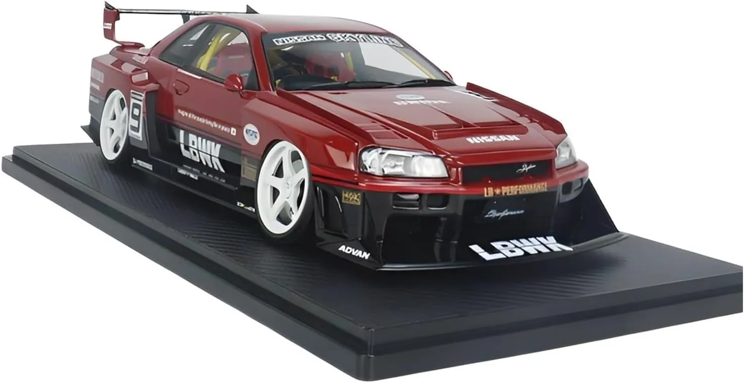 Festive Deluxe Gift Resin Car instructor akin precarious Vehicle Model Fit for Nissan Skyline LB-ER34 1 18 Resin Car Model Home Decor Static Vehicle Collection 
