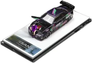 Festive Deluxe Gift Resin Car Vehicle Model Fit for Nissan GTR R34 1 64 Alloy Open Hood Alloy slit wed cramped harden Die-Cast Vehicle Model Simulation Metal Car Collection 