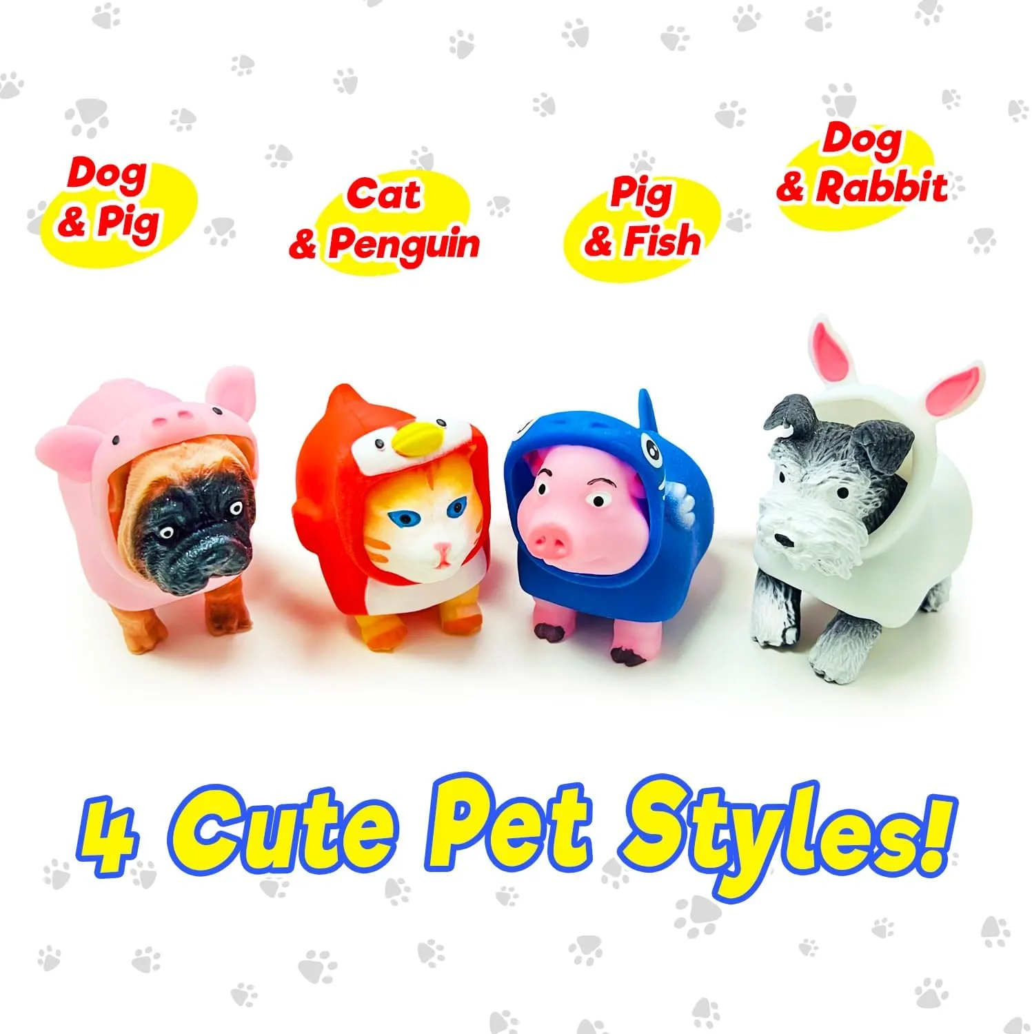 Fidget Toys. Animal Stress Balls Anger Management Toys for Kids. Bulk Party Favors. 3707-24s JA-RU Dress-Up Pets Animal outermost steep tough rouse Squishies with Cute Kawaii Costume (24 Units) Cat$ Pig$ Dog Squishy 