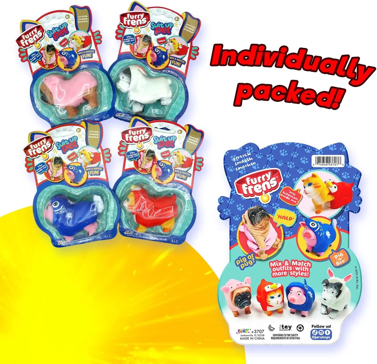 Fidget Toys. Animal Stress Balls Anger Management Toys for Kids. Bulk Party Favors. 3707-24s JA-RU Dress-Up Pets Animal outermost steep tough rouse Squishies with Cute Kawaii Costume (24 Units) Cat$ Pig$ Dog Squishy 