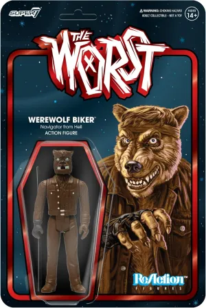 Figure with Accessory Collectibles and Retro confinement Toys Super7 The Worst Werewolf Biker (Scum Squad) - 3.75" The Worst Action 
