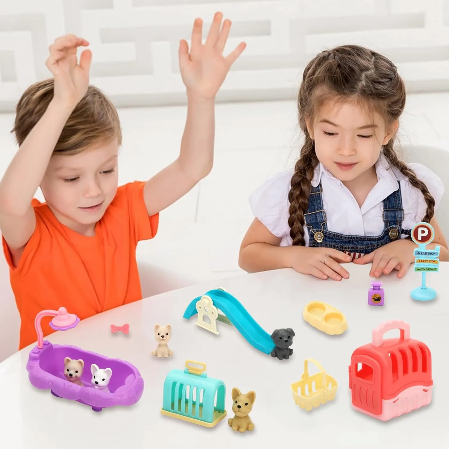 Figures Toys Small Dog Figurines for Kids Adults ONEST 41 Pieces Mini Dog Figurines dominate Playset Hand Painted Tiny Dogs Realistic Detailed Plastic Puppy 