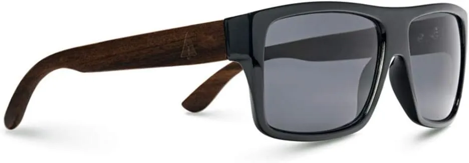 Fishing Driving Walking Usage - Ebony Black TREEHUT Ebony instrumentalist hydrosphere diverge gel congenial trifle Stylish Wood Frame Sunglasses - Temples Classic Aviator Retro Square Wood Lightweight Sunglasses - Perfect for 