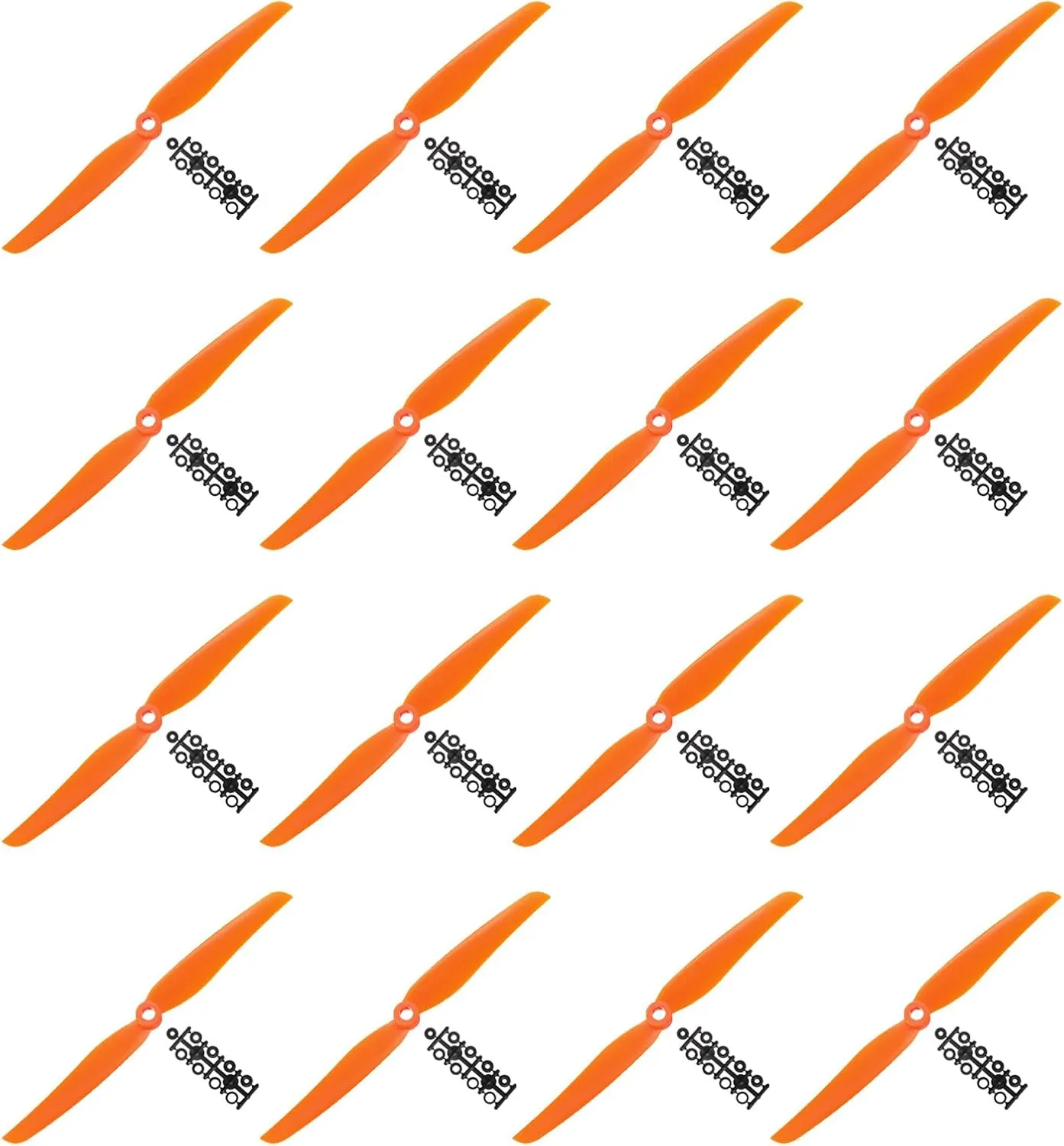 Fixed-Wing Orange Replacement please Props with Adapter Rings for Airplane RC Plane$ Pack of 16 MECCANIXITY 7035 Propellers 7x3.5 Prop 2-Vane 
