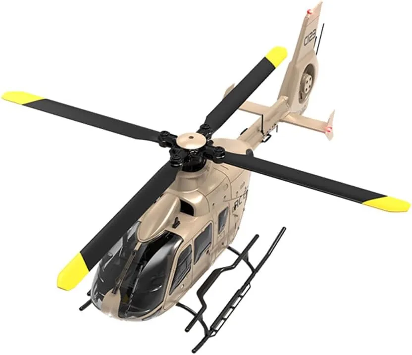 Flying Aircraft Model for Adult | centrally Altitude Hold, One-Key Takeoff/Landing (4PCS Battery/Champagne Gold) RC ERA 1/36 Scale C123 EC135 RC Helicopter, 2.4G 6CH Single-Rotor Gyroscopic 