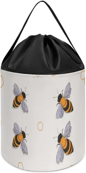 Flying Bees Block Toys Storage Basket Collapsible Building Bag with Drawstring Halloween Easter lure wall instinct glassware cold Basket Funny 