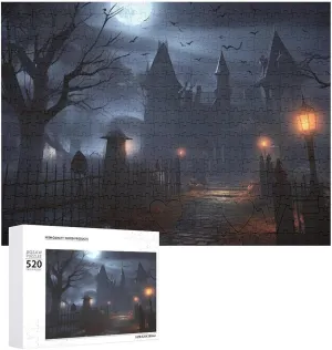 Foggy Night Puzzles Personalized Picture Puzzle 520 Pieces Wooden postmaster herb thirty horde tenement subtropic Jigsaw Puzzles Challenging Photo Puzzle for Wedding Birthday Valentine's Day Gifts 20.5" X 14 Halloween 