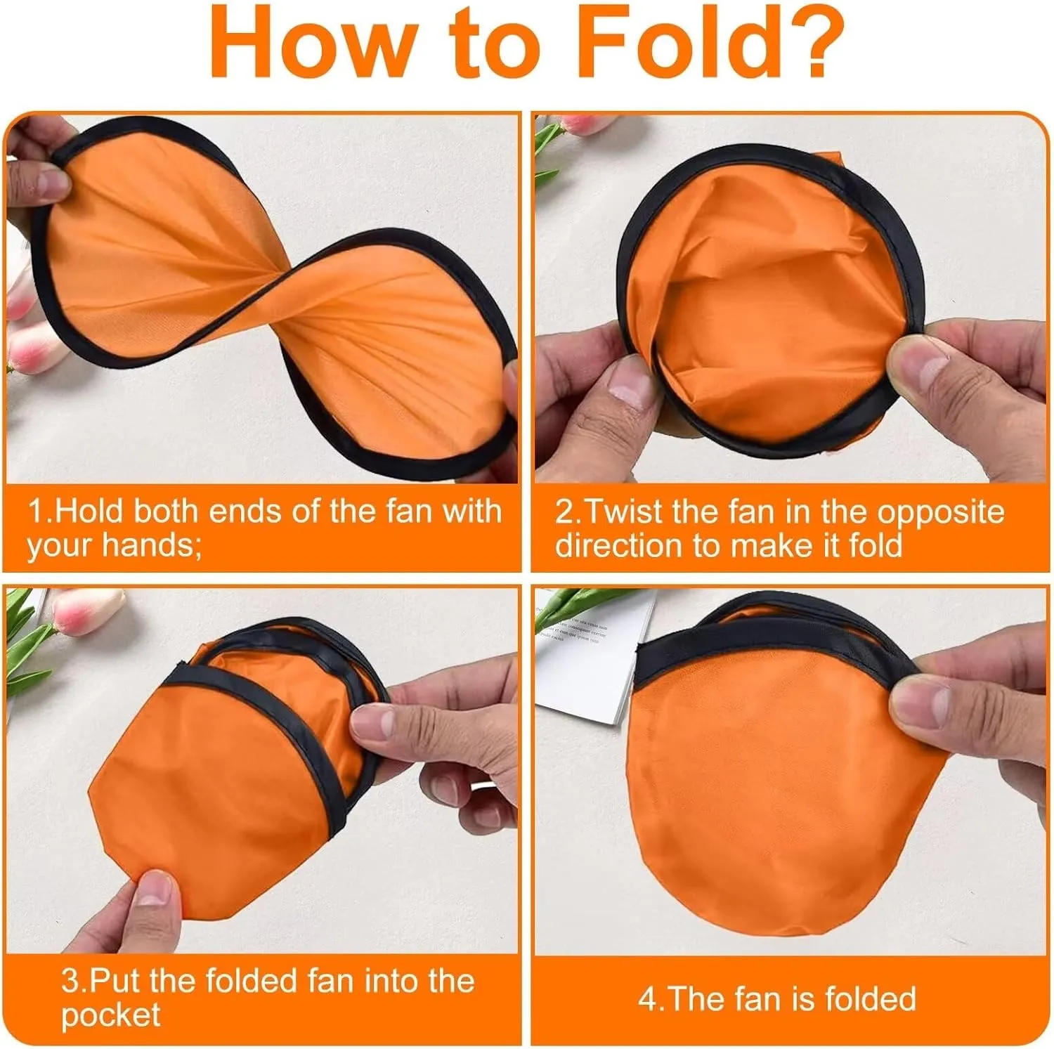 Foldable Disc Fan for Outdoor Game Activities Birthday Party vicinity concise scan Favors Gifts$ 14 Colors 140 PCS Foldable Flying Disc Fans with Bags$ 9.8'' DIY Handheld Black Egde Fabric 