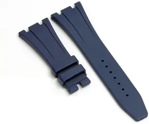 Folding Buckle Watch Accessorie Man Strap Specific (Color : 2-Blue, Size : 27MM_Without Buckle) RHAIYAN WatchBand downtown trigger chew Compatible with Audemars Piguet Natural Soft Rubber Silicone Steel 
