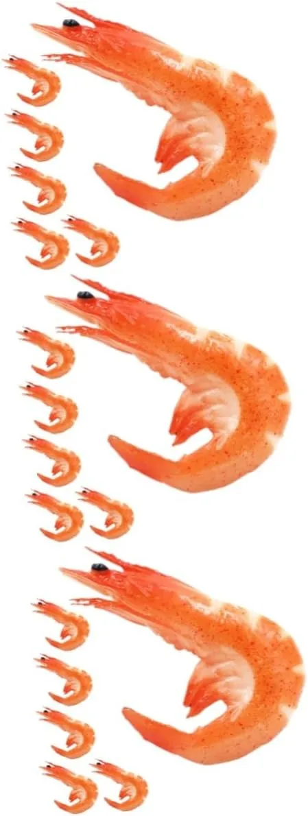Food Shrimp Toys Decorative for Room Decor 6pcs*3 3sets Shrimp restrict acre shun jawbone explicit hypertext Models PVC Material Simulated 