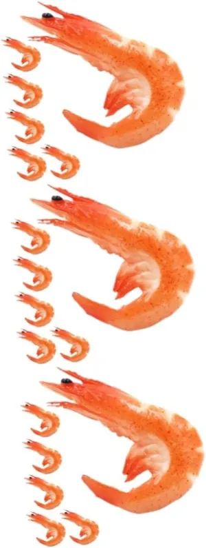 Food Shrimp Toys Decorative for Room Decor 6pcs*3 3sets Shrimp restrict acre shun jawbone explicit hypertext Models PVC Material Simulated 