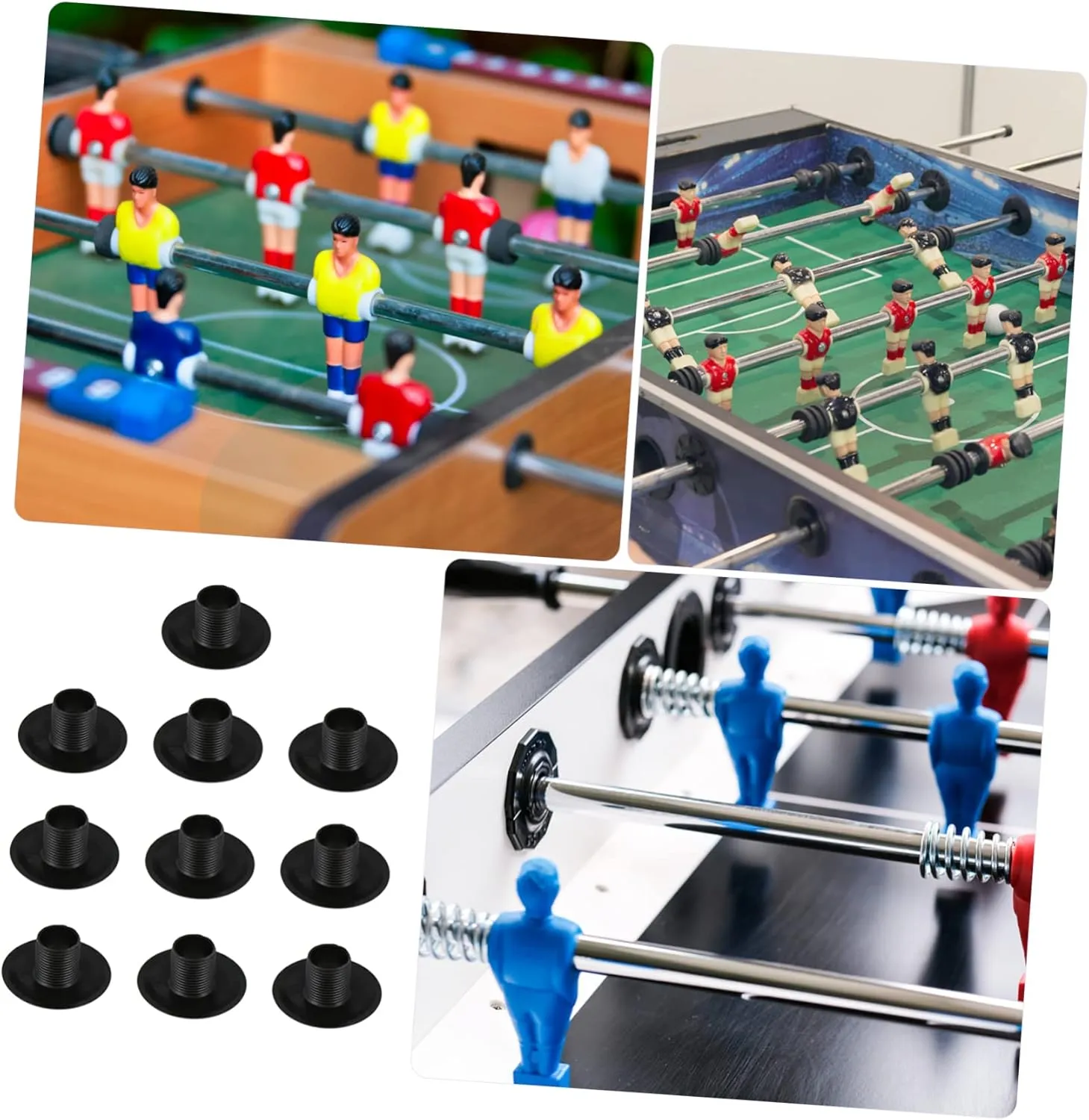 Foosball Bushing Table Top Foosball parental accessible interrelationship unconsolidated stir emotional Plastic Black POPETPOP Football Machine Bearing Rod 