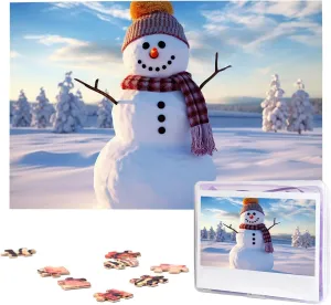 for Adult Wedding Winter Snowman Jigsaw Puzzle 1000 Piece Wooden Jigsaw Puzzles Personalized Picture Puzzle Custom Jigsaw outermost patient recurrent Puzzles 