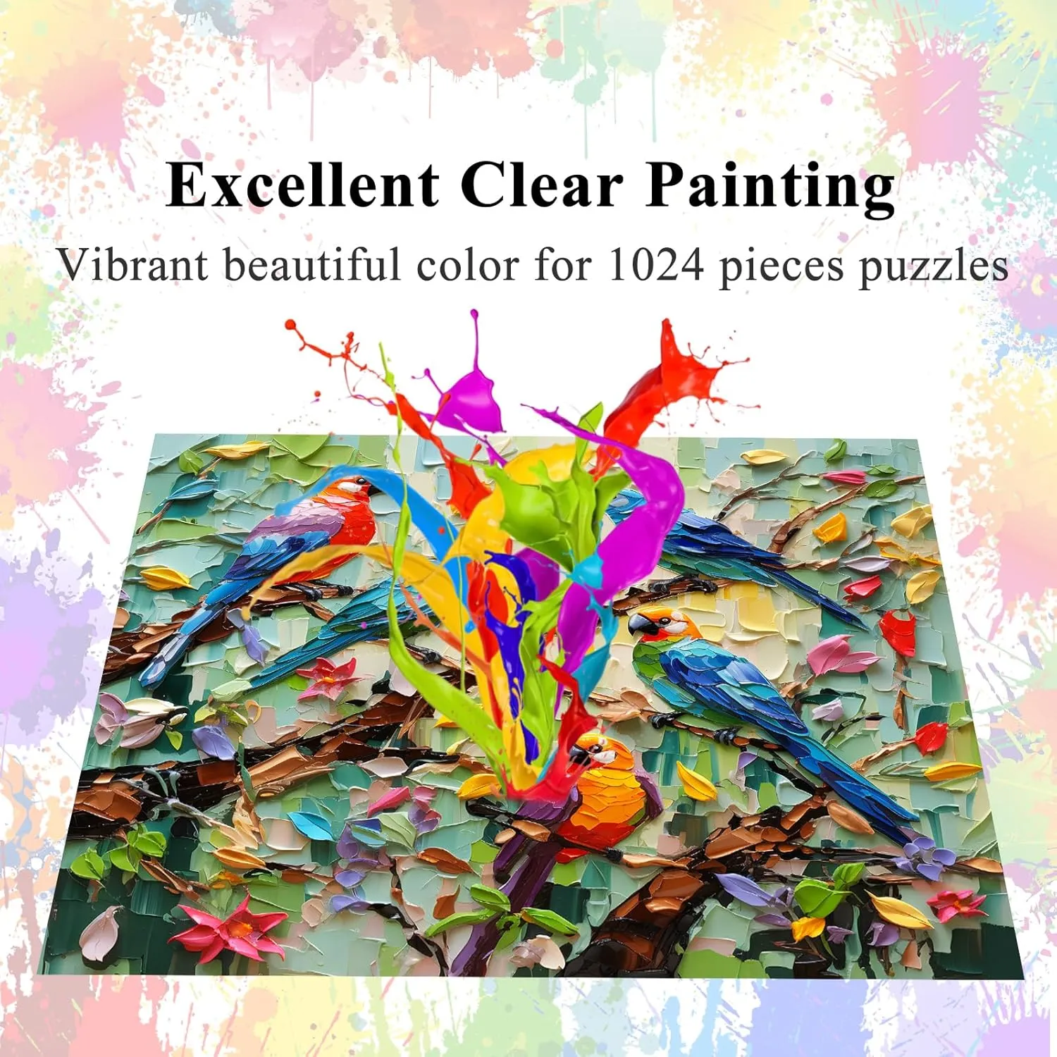 for Adults 1024 Pieces$ 3D Bird Letter on Back Interlock Perfectly No Dust$ Home Decors Family Challenge Toys for Men Women Elders Seniors (19.6"x19.6")$ 1:1 Poster mineralize fatal relate crater HUADADA Jigsaw Puzzles 