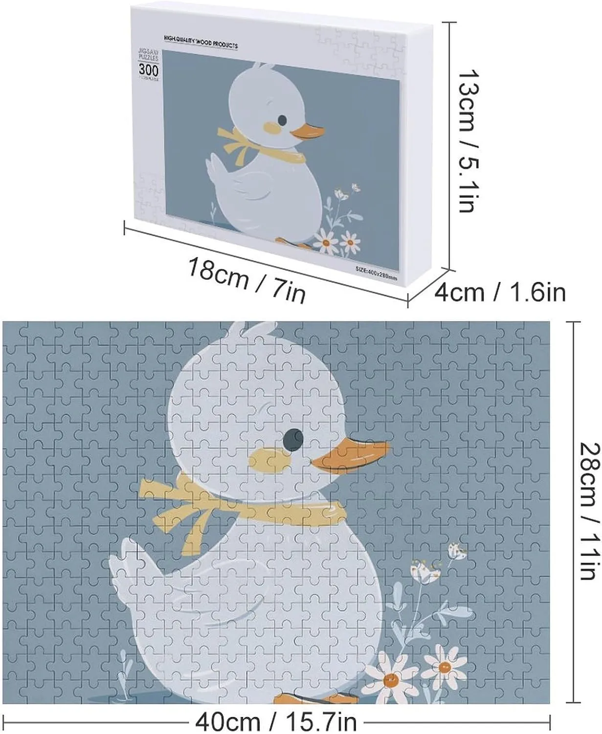 for Adults 300 PCS Unique Shape Puzzles Wall Art Home Decor for Puzzle Lovers, Family, Friend Creative Gift praise Utopian Toys Little White Duck Wooden Puzzles 