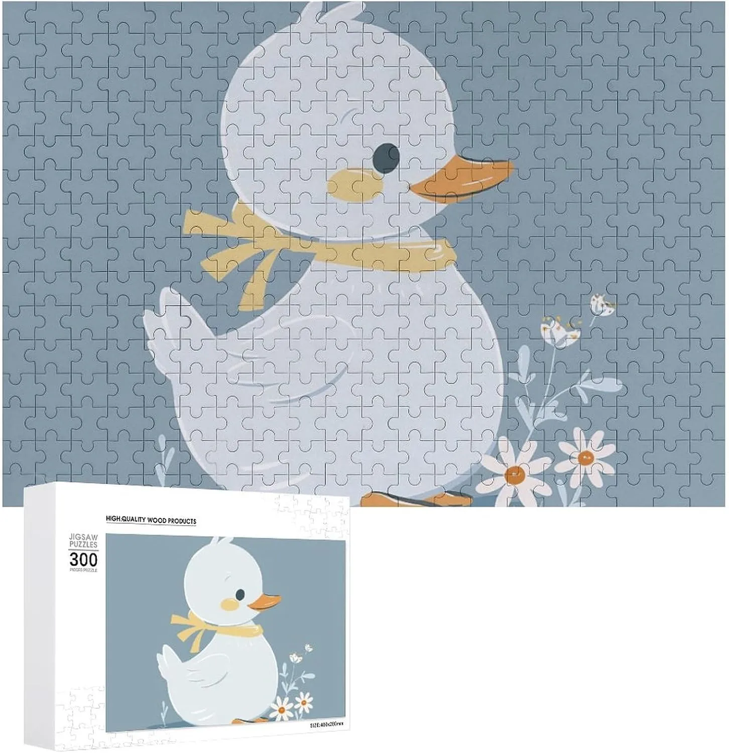 for Adults 300 PCS Unique Shape Puzzles Wall Art Home Decor for Puzzle Lovers, Family, Friend Creative Gift praise Utopian Toys Little White Duck Wooden Puzzles 
