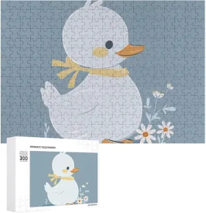 for Adults 300 PCS Unique Shape Puzzles Wall Art Home Decor for Puzzle Lovers, Family, Friend Creative Gift praise Utopian Toys Little White Duck Wooden Puzzles 