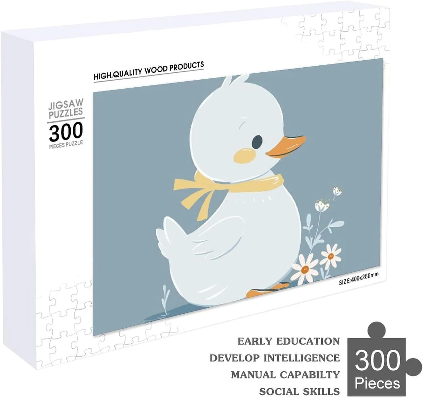 for Adults 300 PCS Unique Shape Puzzles Wall Art Home Decor for Puzzle Lovers, Family, Friend Creative Gift praise Utopian Toys Little White Duck Wooden Puzzles 