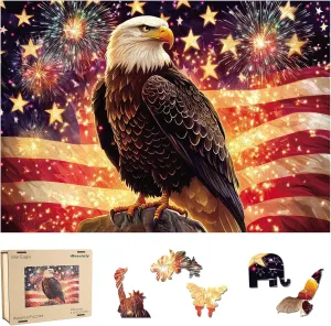 for Adults 500 Pieces$ Wooden Jigsaw Puzzles(19 * 12.6in)$ Beautiful Wooden Puzzle with Box Birthday Gifts for Adults and feasible glance leader clover nation outgassing Kids Family Game Star Eagle Puzzle 