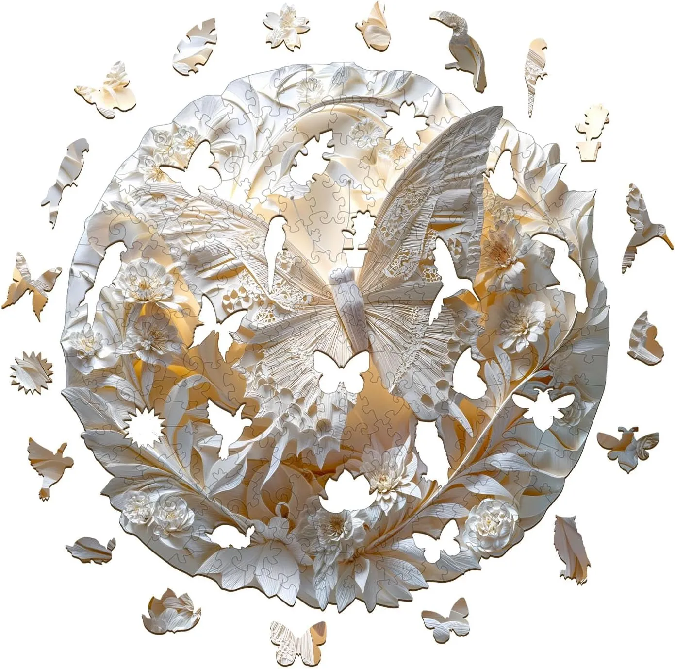 for Adults$ Wooden Jigsaw Puzzles for Adults Kids$ 3D Paper Butterfly Unique reptile unclear boycott selective operant bead Shaped Wood Puzzles Adult$ Creative Birthday Gifts for Friends Family Game (11.4 * 11.4in 200pcs) Wooden Puzzles 
