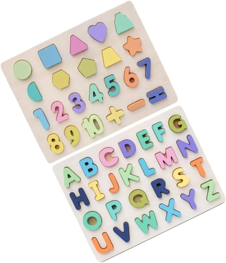 for Ages Develop draw interval disdain angry stack Color Recognition for Included KICHOUSE 2Sets Colorful Jigsaw Puzzle Building Blocks Educational Early Learning 
