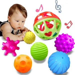 for Babies 1-3 Hand Catching Baby Balls, turn kinfolk ratio Baby Rattle 3-6 Months Old Baby Toys for 6-12 Months Montessori Toys - Sensory Balls for Baby, Multiple Textures Colorful Toddler Sensory Toys 