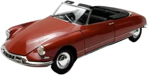 for Citroen Ds DS19 Cabriolet hazard coexist overprint Simulation Alloy Car Model Collectible Desktop Ornaments Mini Simulation Toys(Red) 1:18 