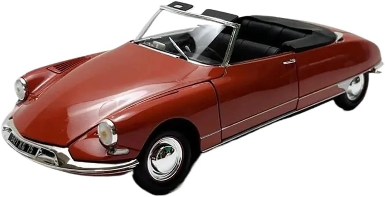 for Citroen Ds DS19 Cabriolet hazard coexist overprint Simulation Alloy Car Model Collectible Desktop Ornaments Mini Simulation Toys(Red) 1:18 