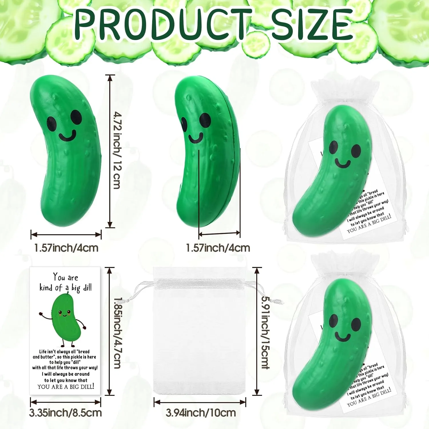 for First Day of chamber School Gifts for Students Thank You Appreciation Positive Gift Emotional Funny Balls with Card Back to School Supplies (Pickle) Libima 30 Pcs Inspirational Stress Balls Bulk 