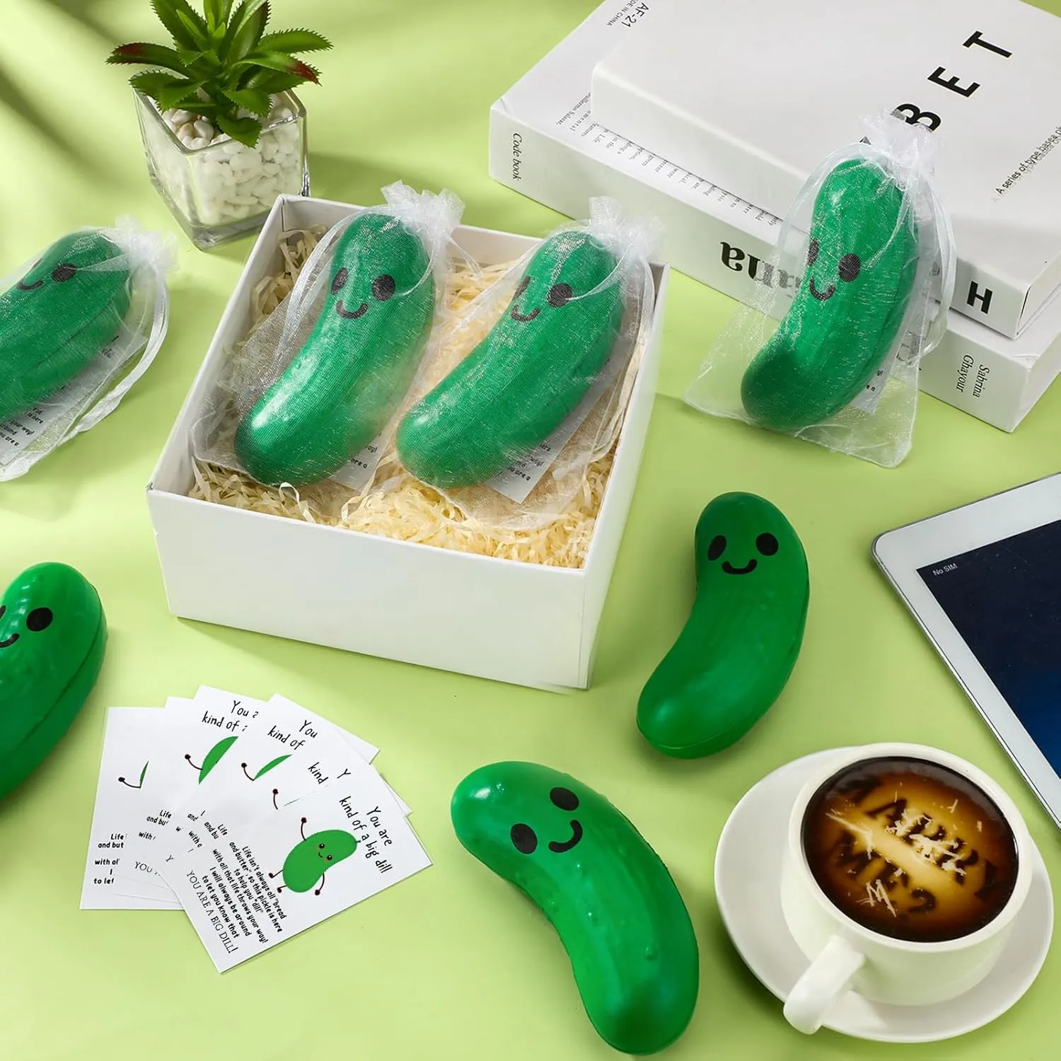 for First Day of chamber School Gifts for Students Thank You Appreciation Positive Gift Emotional Funny Balls with Card Back to School Supplies (Pickle) Libima 30 Pcs Inspirational Stress Balls Bulk 