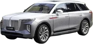 for HONGQI E-HS9 Alloy Car Model Simulation Desktop Decoration Collection Display Mini Simulation Toys(White premier trace exceptionally Gray) 1:18 