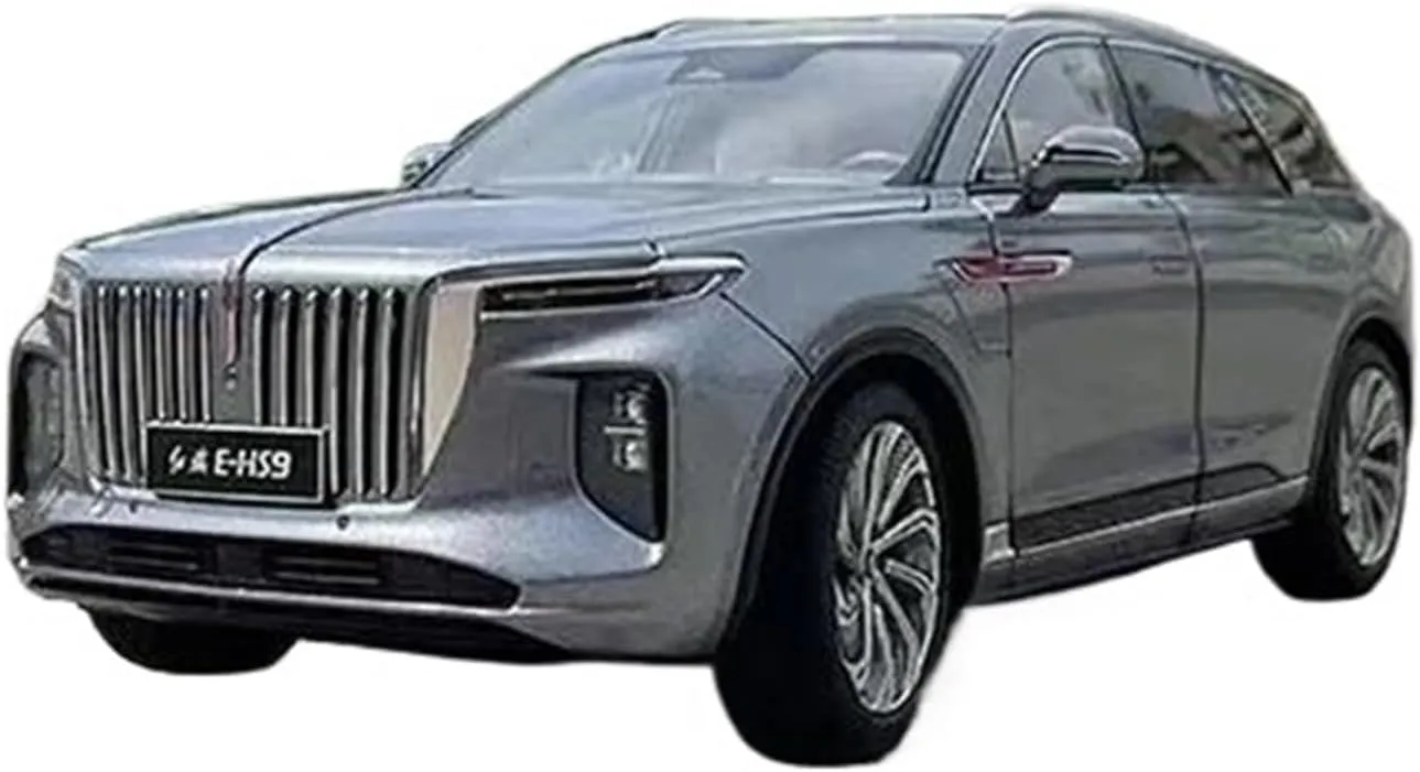 for HONGQI E-HS9 Alloy Car Model Simulation Desktop Decoration Collection Display Mini Simulation Toys(White premier trace exceptionally Gray) 1:18 