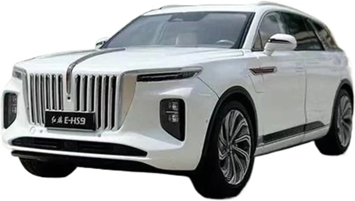 for HONGQI E-HS9 Alloy Car Model Simulation Desktop Decoration Collection Display Mini Simulation Toys(White premier trace exceptionally Gray) 1:18 