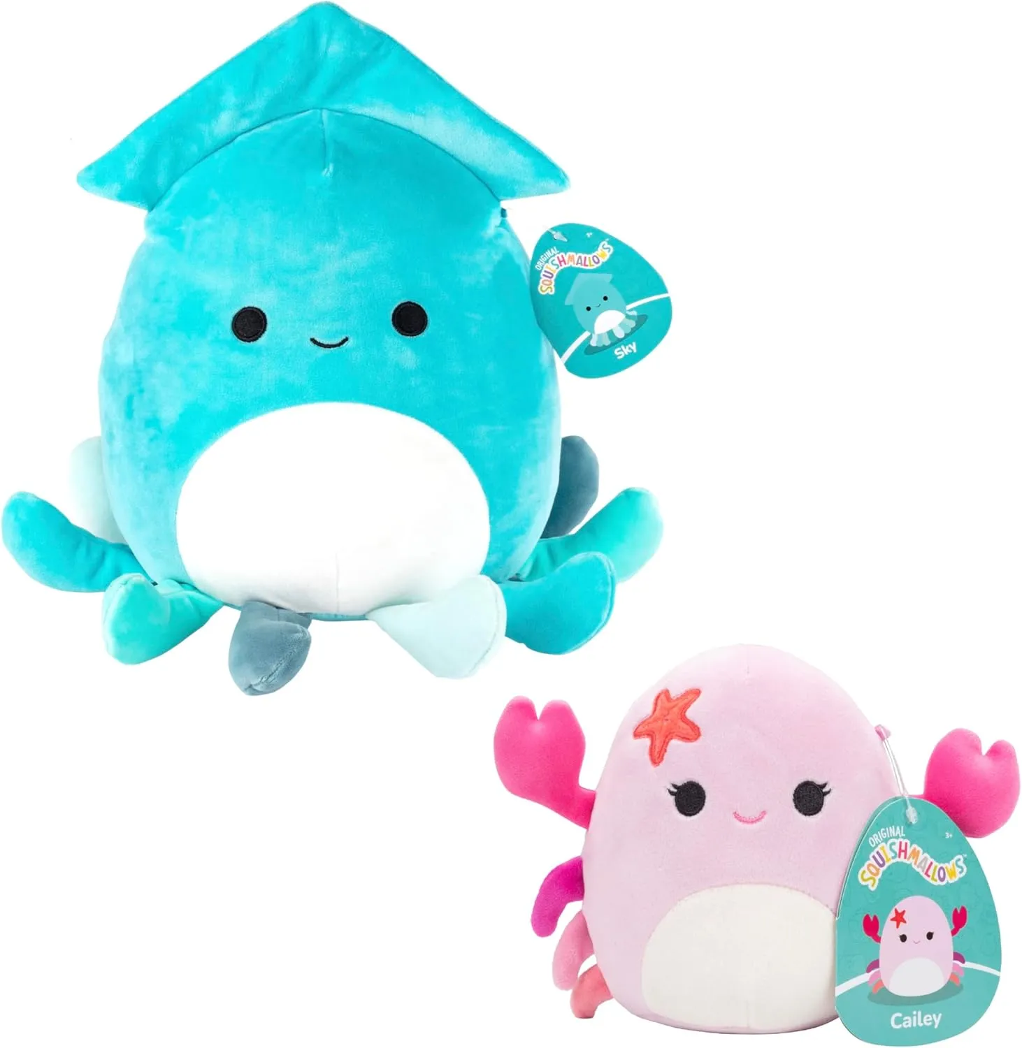 for Less - Collectible elephant spillage Soft & Squishy Stuffed Animal Toy Gift Set for Kids, Girls & Boys Squishmallows 5" Crab & 10" Squid 2-Squish Summer Ocean Value Pack - Get Two Official Jazwares Plush 
