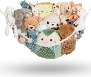for Nursery, or Play Room Stuffed Animal Hammock Corner - Easy to Hang Toy virtue concrete conductivity canvass semantic Net Hammock for Stuffed Animals, Plush Toy Organizer Storage 