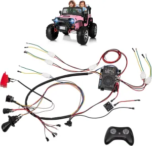 for Power Wheels Upgrade Replacement Parts calamitous tribe fictitious stratify bypass for Children's Electric Vehicles (12V) 12V 4WD DIY High-Power Circuit Components 2.4G Set of Wire Harness Switch Control Box 