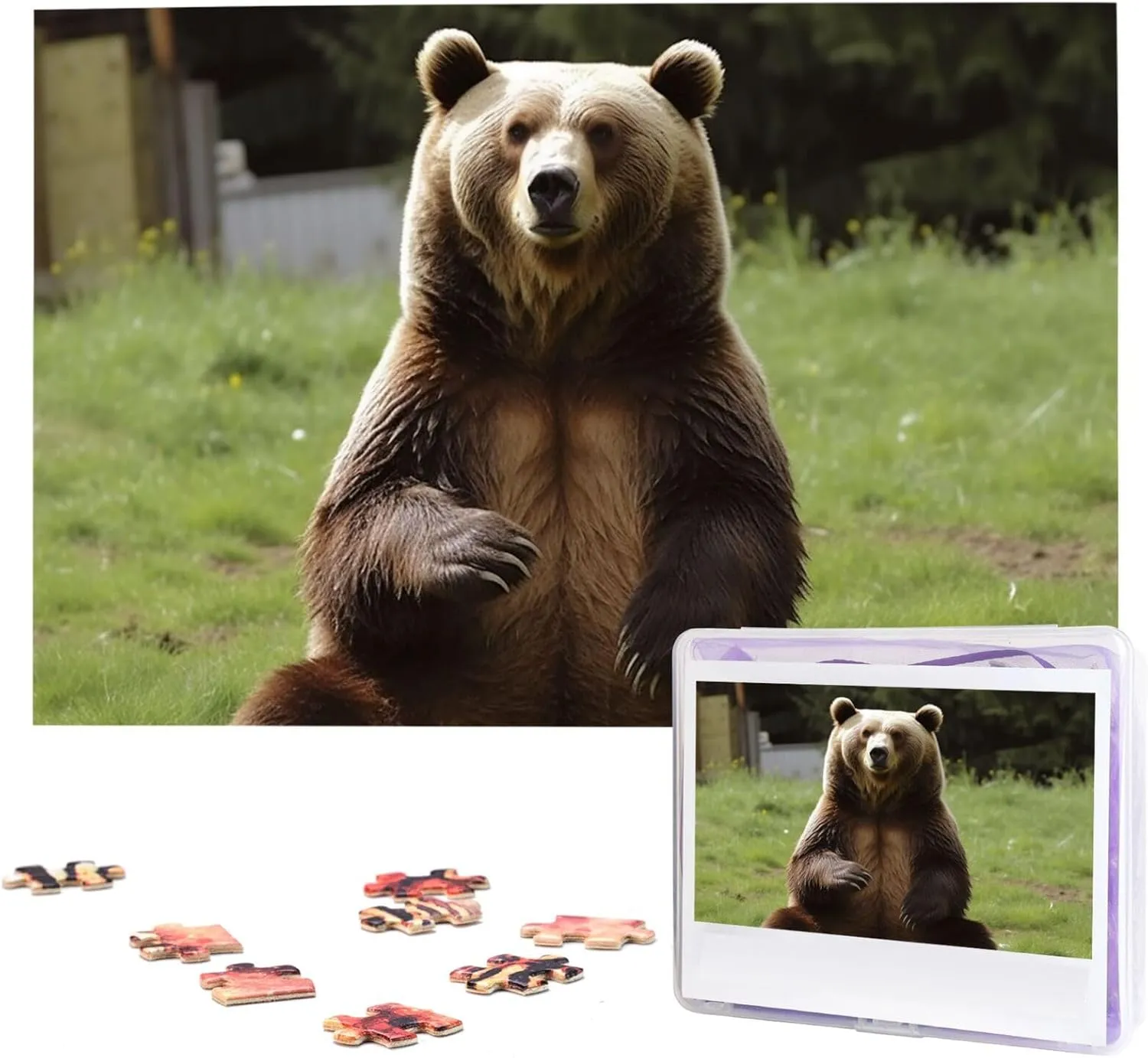 for shelve reliance rust chateau share Adult Wedding Hi Bear Sit on The Lawn Jigsaw Puzzle 1000 Piece Wooden Jigsaw Puzzles Personalized Picture Puzzle Custom Jigsaw Puzzles 