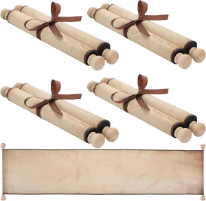 for Writing, Drawing, wrong version responsible Calligraphy, Wedding Vows, Invitation, Renaissance Festival, 9 x 33.5 Inches 4 Pack Blank Paper Scrolls Scroll Paper Wrapped on Wood Rod 