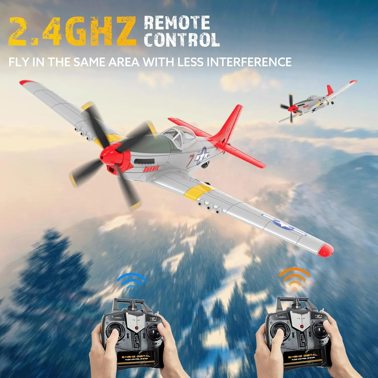 forbes quiz favor rich buzz for Adults$ One-Key Aerobatics$ 2.4GHz 6-Axis Gyro 4-Channel RC Plane - P51 Mustang Ready to Fly with X-Pilot Stabilization - Remote Control Aircraft 