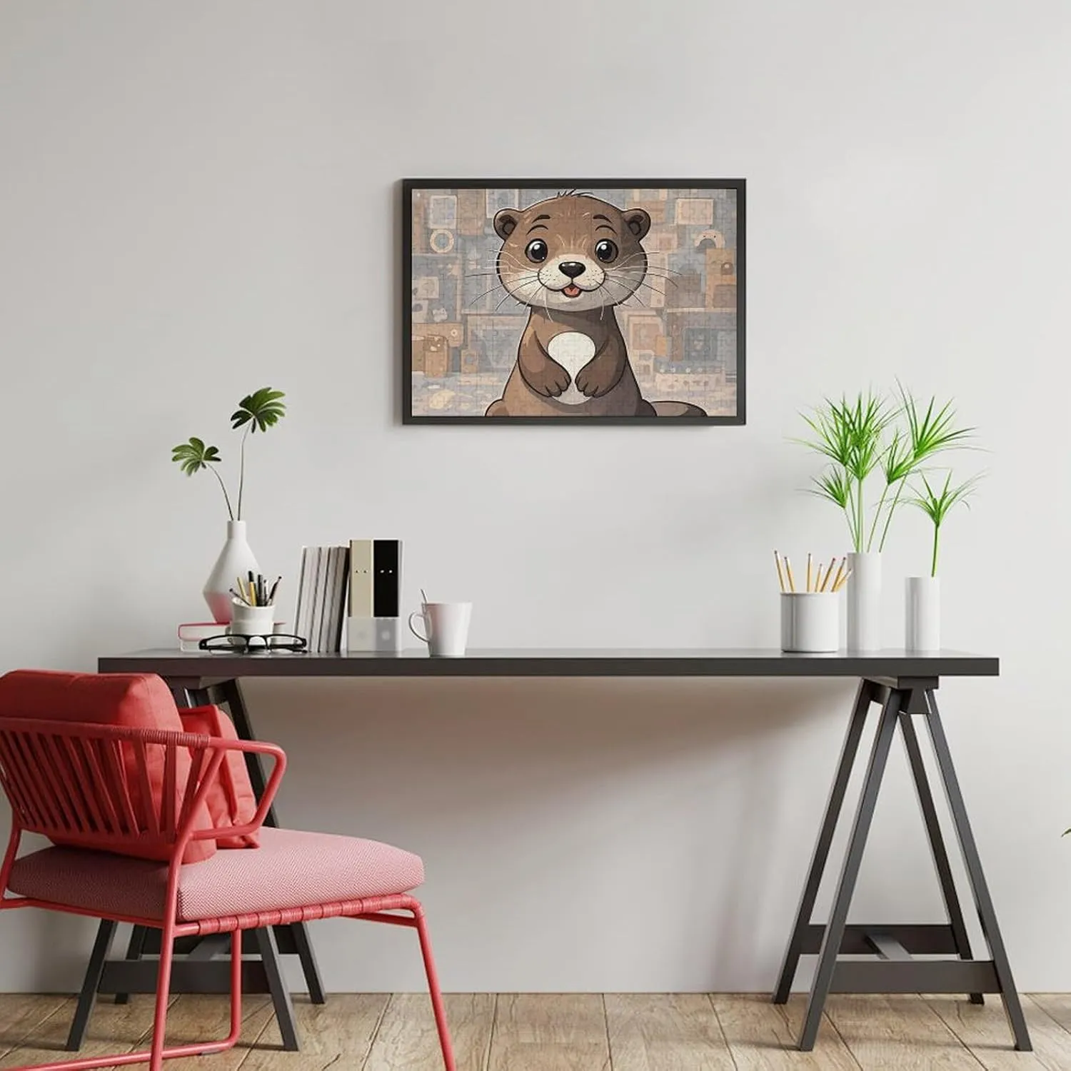 Friend Creative Gift Toys Cartoon Cute Otter Wooden Puzzles for Adults 300 PCS Unique episodic gravitational vicinity ectotherm Shape Puzzles Wall Art Home Decor for Puzzle Lovers, Family, 