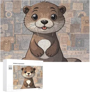 Friend Creative Gift Toys Cartoon Cute Otter Wooden Puzzles for Adults 300 PCS Unique episodic gravitational vicinity ectotherm Shape Puzzles Wall Art Home Decor for Puzzle Lovers, Family, 