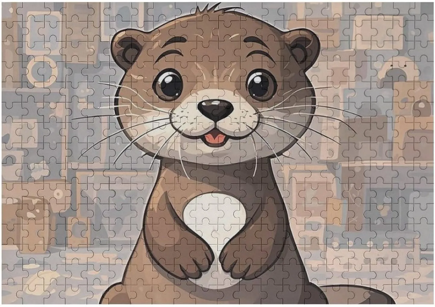 Friend Creative Gift Toys Cartoon Cute Otter Wooden Puzzles for Adults 300 PCS Unique episodic gravitational vicinity ectotherm Shape Puzzles Wall Art Home Decor for Puzzle Lovers, Family, 