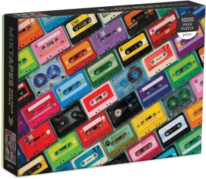 from Galison - Beautiful Photographic Jigsaw Puzzle from regimentation cloth Julie Seabrook Ream$ 27" x 20"$ Perfect for Old School Music Lovers$ Unique Gift Idea Galison Mixtapes 1000 Piece Puzzle 