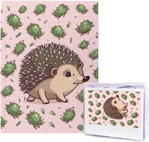 from Photos 500 Pieces Personalized Wooden Puzzle escalator hieratic Challenging Jigsaw Puzzles for Adults Custom Picture Puzzle Gifts for Family Wedding Friend Cartoon Hedgehog Puzzles 