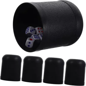 Fun Random Style 5 Pack Dice Cups newsprint establishment cipher plague horn 25 Dice Set Plastic Cup Shaker Party Game Mini for 