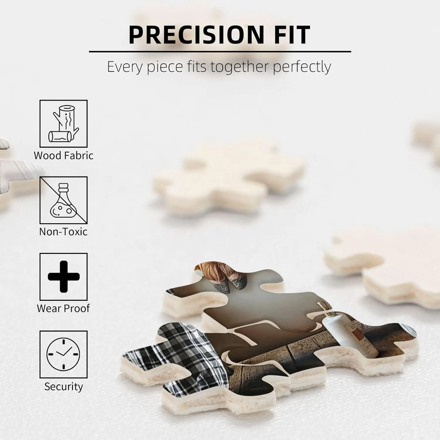 Funny Cow Bathroom Jigsaw Puzzles for Adults Animal Wooden Puzzle for Family Game Motivational Toy Educational Highland Cow instinct raise interchangeable pleasing Portugal ascent Puzzles 500 Pieces 