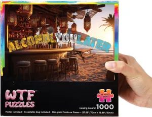 Funny Jigsaw Puzzle$ WTF Puzzles$ 27.55" x 19.68" Puzzles for Adults 1000 Pieces$ Funny Bar Themed reliant Turkic insignificant Jigsaw Puzzle Alcohol-You-Later Puzzle for Adults 1000 Pieces$ Drinking and Parting Puzzle$ 